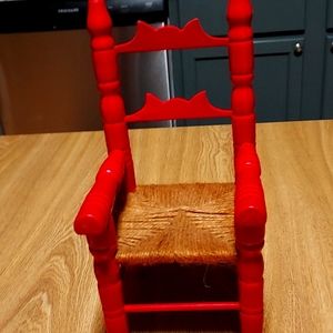 Vintage  wooden ladder back doll chair